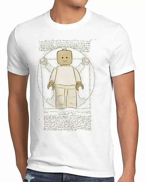 style3 Print-Shirt Herren T-Shirt Vitruvianische Klemmbausteinfigur da vinc günstig online kaufen