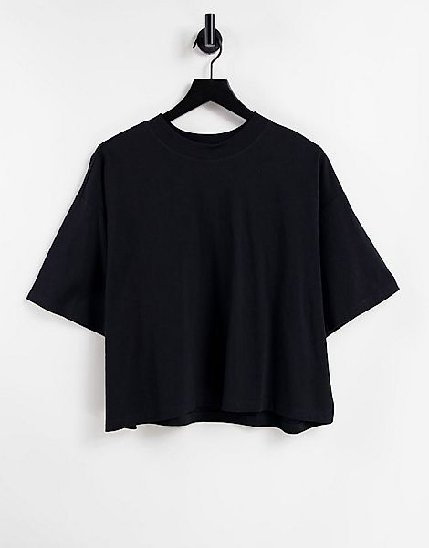 ASOS DESIGN – Super-Oversize-T-Shirt in Schwarz mit Seitenschlitz günstig online kaufen