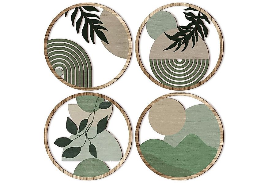Coonoor Poster 4 Stück Boho Holz-Wandkunst Hängend Wanddekoration, (4 St), günstig online kaufen