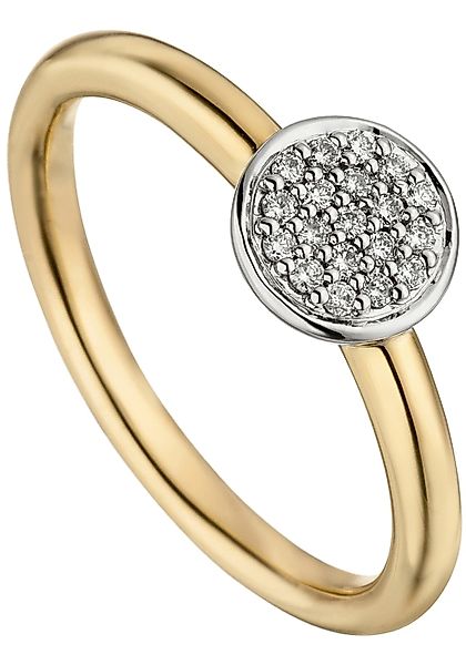 JOBO Diamantring "Ring mit 19 Diamanten", 585 Gold bicolor günstig online kaufen