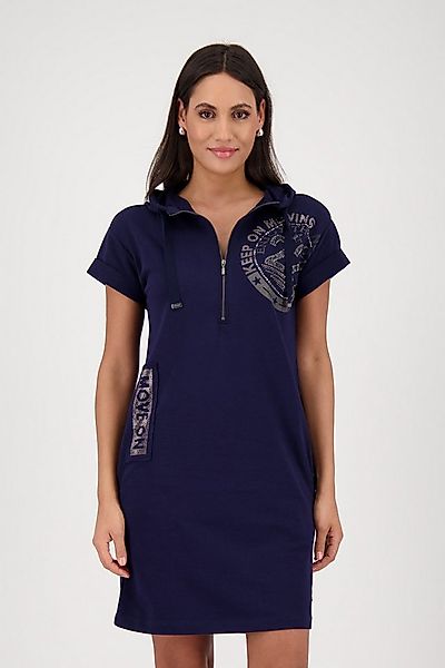 Monari Shirtkleid mit Folienglanzdruck und Glitzernieten günstig online kaufen