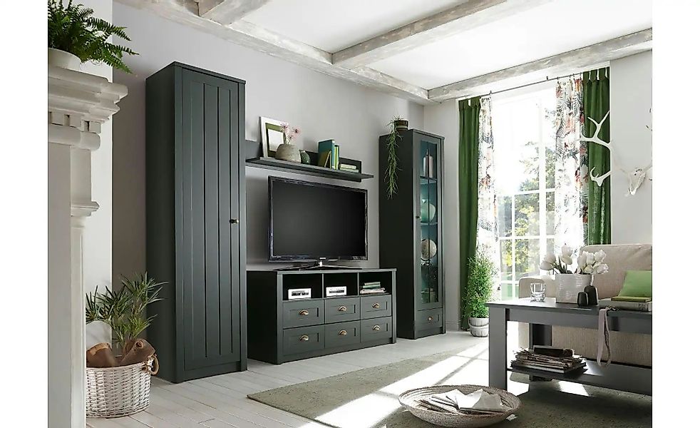 Wohnwand   ¦ grün ¦ Maße (cm): B: 270 H: 198 T: 43.0 Kommoden & Sideboards günstig online kaufen