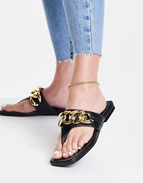 Topshop – Promise – Sandalen mit Kettendetail in Schwarz günstig online kaufen