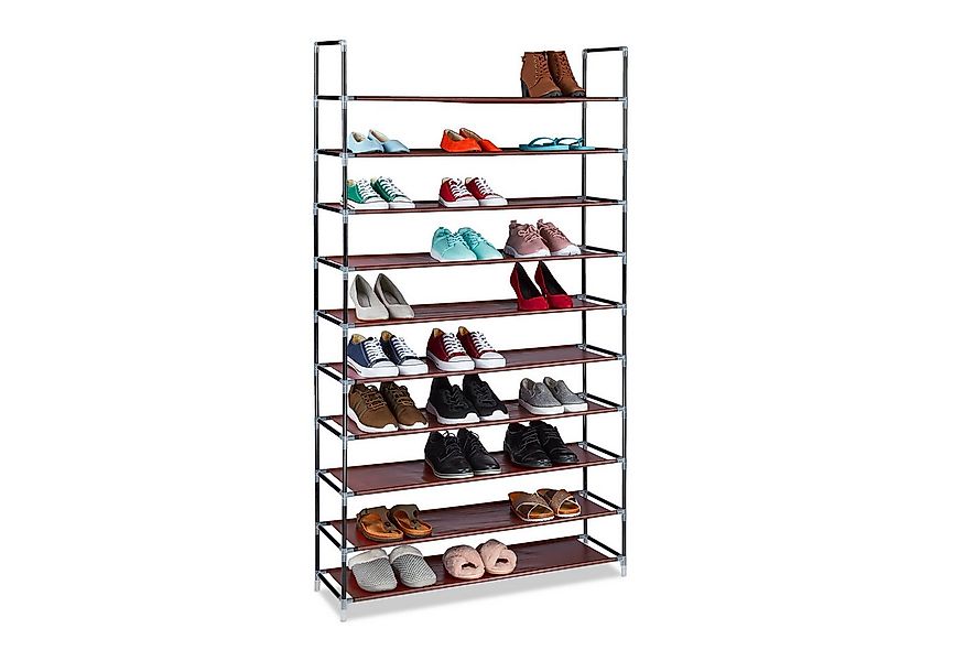 relaxdays Schuhregal Stoff für 50 Paar Schuhe, Bordeaux günstig online kaufen