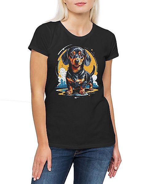 Urban Backwoods Print-Shirt Sweet Dackel Art Damen T-Shirt Dachshund Teckel günstig online kaufen