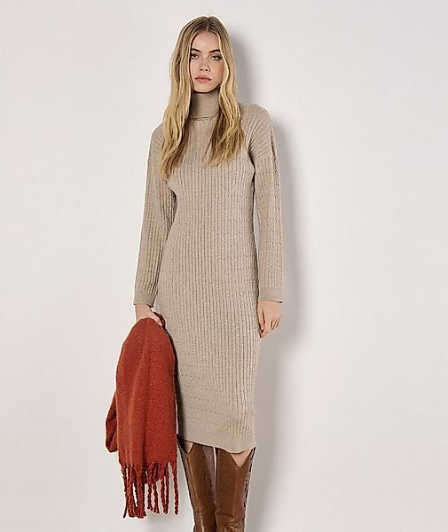 Apricot Strickkleid Midikleid mit Rollkragen günstig online kaufen