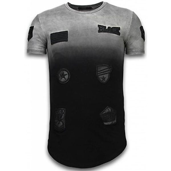 Justing  T-Shirt Leather Patched Long Flare Effect günstig online kaufen