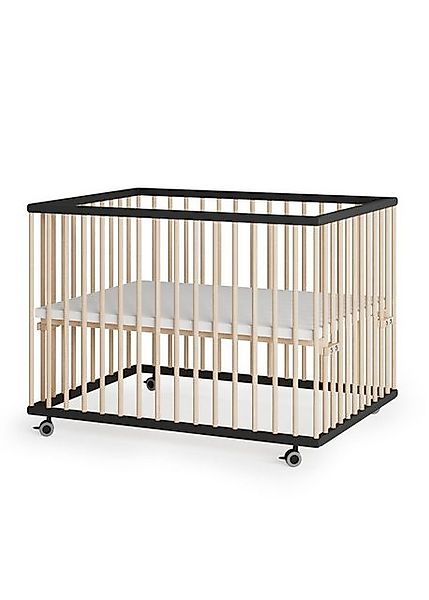 Sämann Babybett Laufgitter 75x100 cm schwarz/natur Premium Kollektion Laufs günstig online kaufen