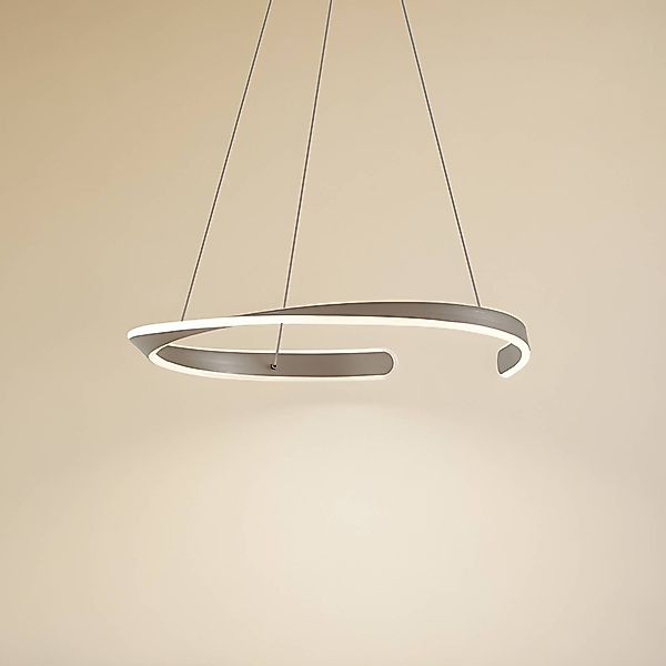 Lucande LED-Hängeleuchte Eloura, silber, Ø58cm, Metall, CCT günstig online kaufen