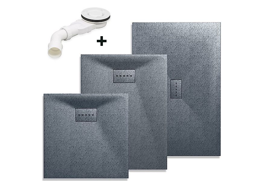 SONNI Duschwanne Schieferoptik,Rutschfeste Struktur,Schwarz/Grau Duschtasse günstig online kaufen