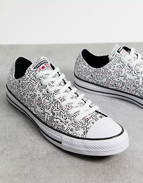 Converse X Keith Haring – Chuck Taylor All Star Ox – Sneaker in Weiß günstig online kaufen