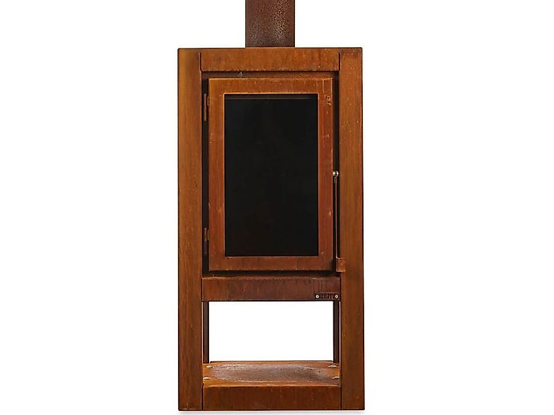 Quaruba Terrassenkamin Corten-Stahl Mit Rollen XXL 2 Seiten Glas Vorne + Li günstig online kaufen