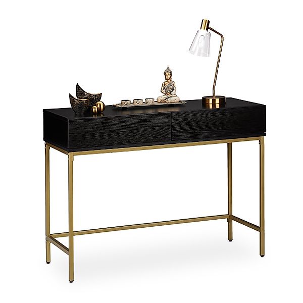 relaxdays Konsolentisch Gold Schwarz günstig online kaufen