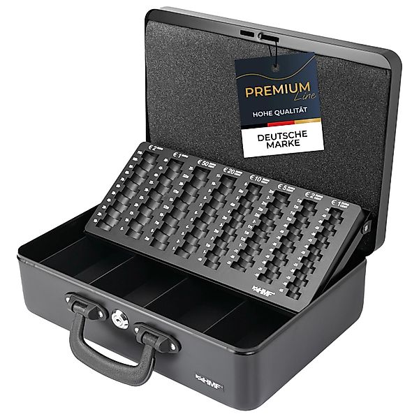 HMF 22037-02 Geldkassette Münzzählbrett 2 Tragegriffen 36 x 25 x 11 cm Schw günstig online kaufen