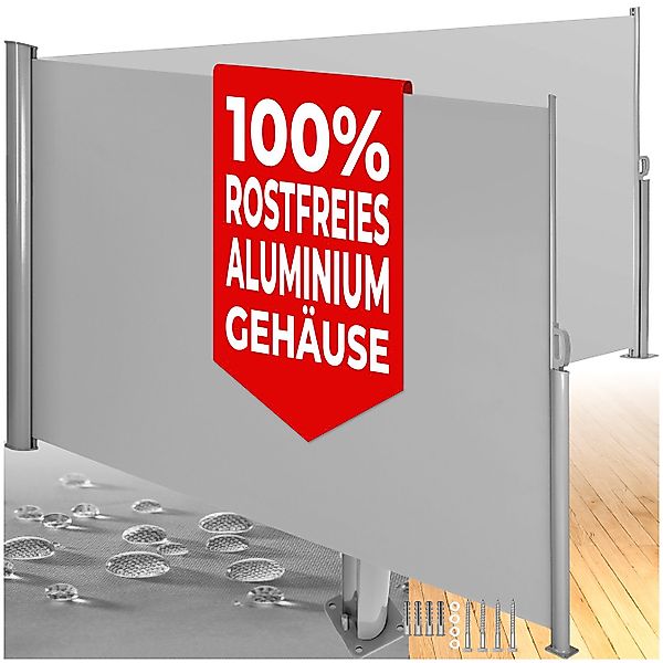 tectake Seitenarmmarkise Doppel-Seitenmarkise aus Aluminium günstig online kaufen