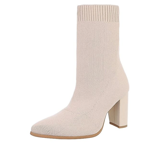 Ital-Design Elegante Strumpfstiefel mit Blockabsatz für Damen High-Heel-Sti günstig online kaufen