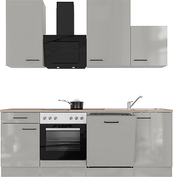 Flex-Well Küchenzeile Lund, wahlweise mit E-Geräten, Breite 220 cm, glänzen günstig online kaufen