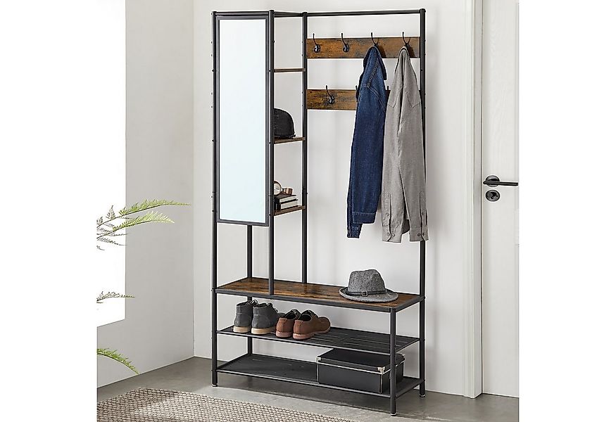 VASAGLE Garderobenständer Garderobe, mit Schuhbank, 35 x 98 x 182 cm günstig online kaufen