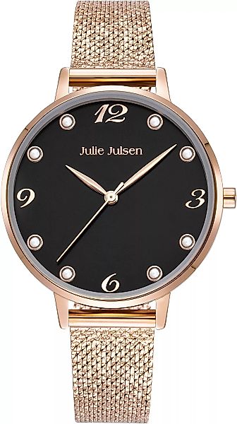 Julie Julsen Quarzuhr "Julie Julsen Pearl Black Rosé, JJW1008RGM-S", Perlen günstig online kaufen