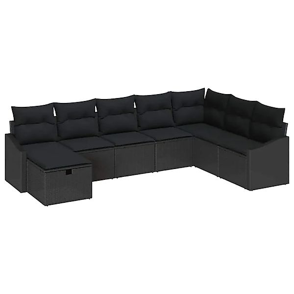 vidaXL Garten-Sofa-Set mit Kissen 8-Tlg Schwarz Poly Rattan 3359332 günstig online kaufen