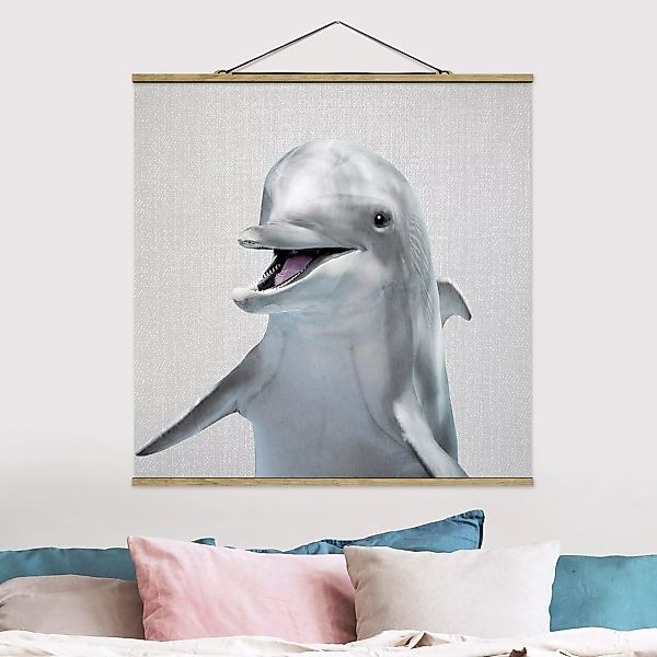 Stoffbild mit Posterleisten Delfin Diddi günstig online kaufen
