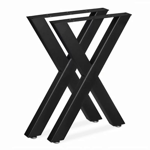 relaxdays Tischbeine 2er Set X-Form schwarz günstig online kaufen