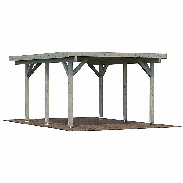 Palmako Einzelcarport Karl Grau tauchgrundiert 360 cm x 512 cm günstig online kaufen