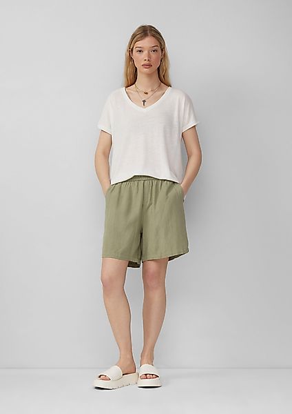 QS Shorts Leinenmix-Shorts mit Elastikbund günstig online kaufen