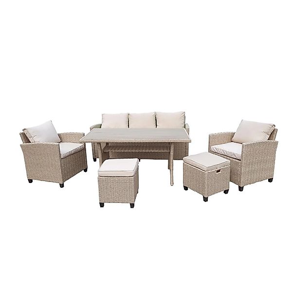 Green Spirit Rattan Gartenlounge Set Alpina II Braun günstig online kaufen