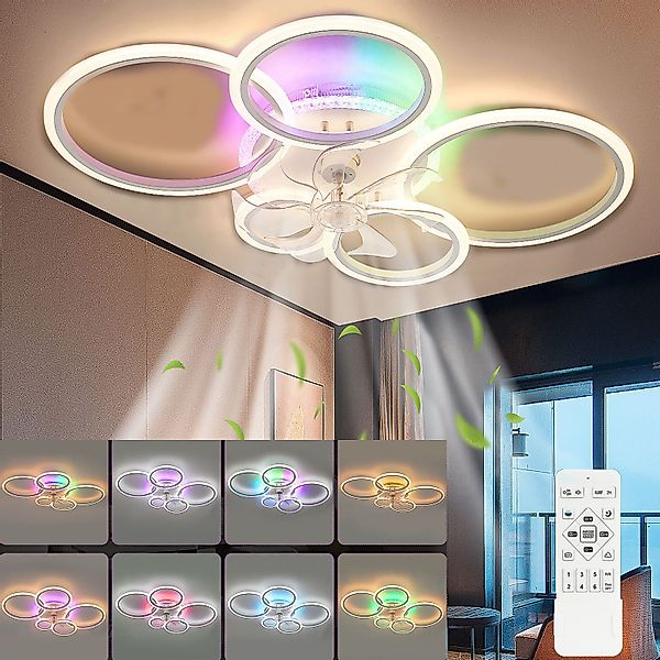 oyajia Deckenventilator 90W Deckenleuchte mit RGB günstig online kaufen
