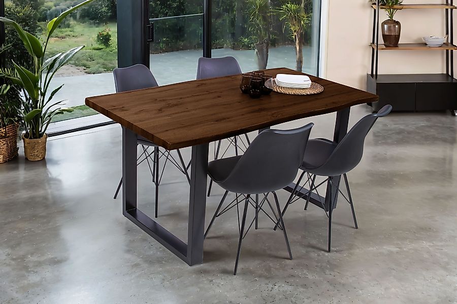 Loreno® Esstisch Josy, Nussbaumholz, Baumkante, MDF-Platte, günstig online kaufen