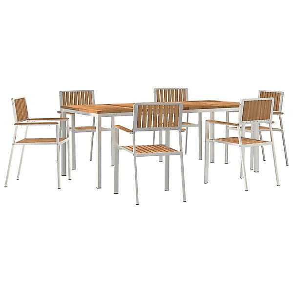 vidaXL 7-Teiliges Garten Essgruppe Massivholz Teak 3334803 günstig online kaufen