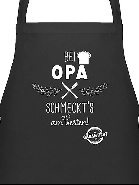 Shirtracer Kochschürze Küchenschürze bei Opa schmeckts am Besten I Opa Gesc günstig online kaufen