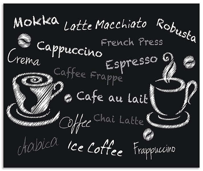 Artland Küchenrückwand »Kaffee. Designelemente auf einer Tafel«, (1 tlg.), günstig online kaufen