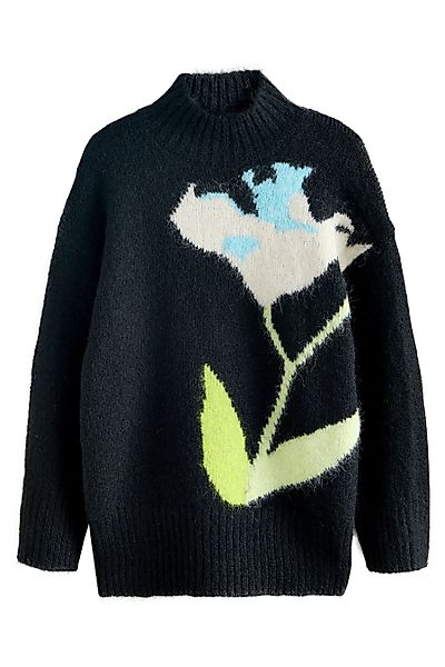 Next Strickpullover Pullover mit Stehkragen, Blumen-Grafikprint günstig online kaufen