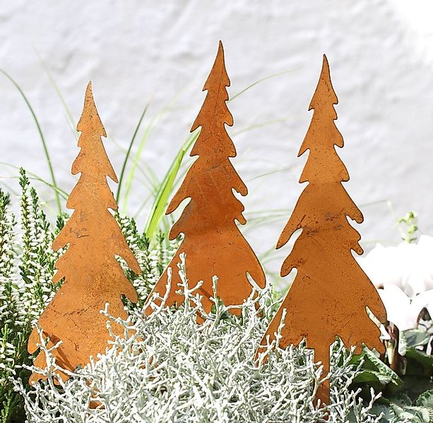 LB H&F Lilienburg Gartenstecker 3er SET Deko Weihnachten Rost Tannenbaum Ro günstig online kaufen