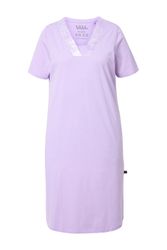 Ulla Popken Nachthemd Nachthemd Satin-Zierblende V-Ausschnitt günstig online kaufen