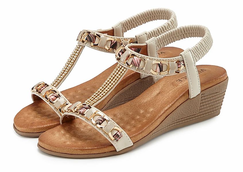 Vivance Sandalette "Sommerschuh" Sandale, Sommerschuh mit Keilabsatz und el günstig online kaufen