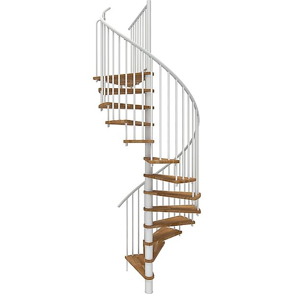 Minka Spindeltreppe Spiral Smart Eiche Weiß Ø120 cm Geschoßhöhe bis 305,5 c günstig online kaufen