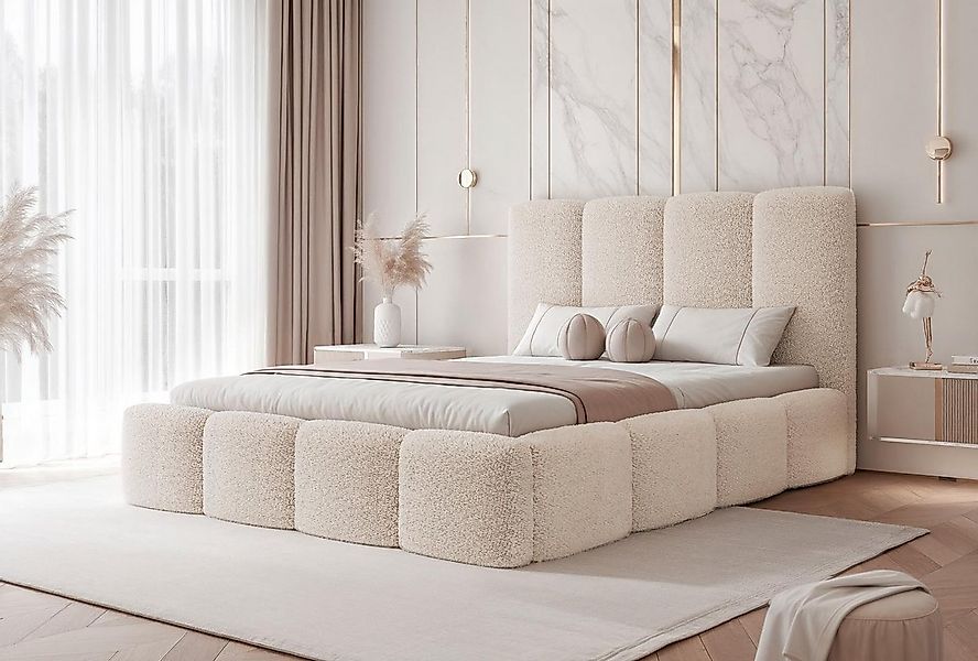 Compleo Polsterbett Designerbett, Doppelbett, Schlafzimmerbett mit Lattenro günstig online kaufen