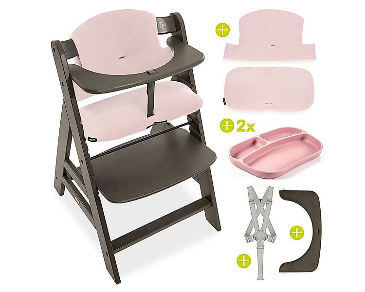 Hauck Hochstuhl Alpha Plus Select Charcoal, Mitwachsender Holz Kinderhochst günstig online kaufen