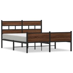 vidaXL Bett Metallbett ohne Matratze Braun günstig online kaufen
