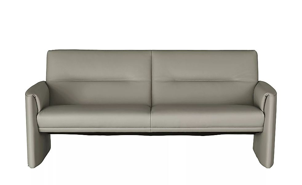 Ledersofa, hoch - grau - 193 cm - 83 cm - 89 cm - Polstermöbel > Sofas > 3- günstig online kaufen