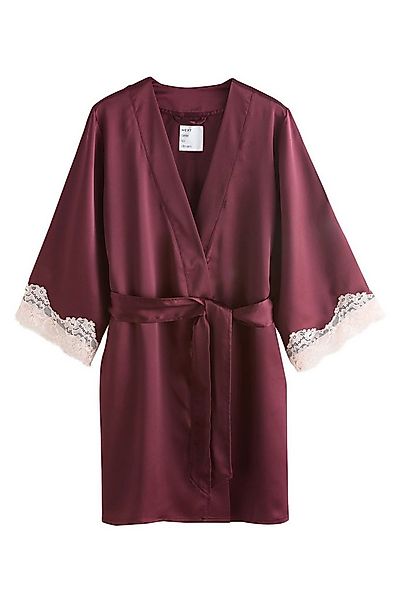 Next Damenbademantel Morgenmantel aus Satin mit Spitzendetail, Polyester (r günstig online kaufen