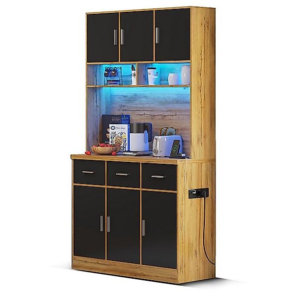 OKWISH Hochschrank mit viel Stauraum (Anrichte, Wohnzimmerschrank, Highboar günstig online kaufen