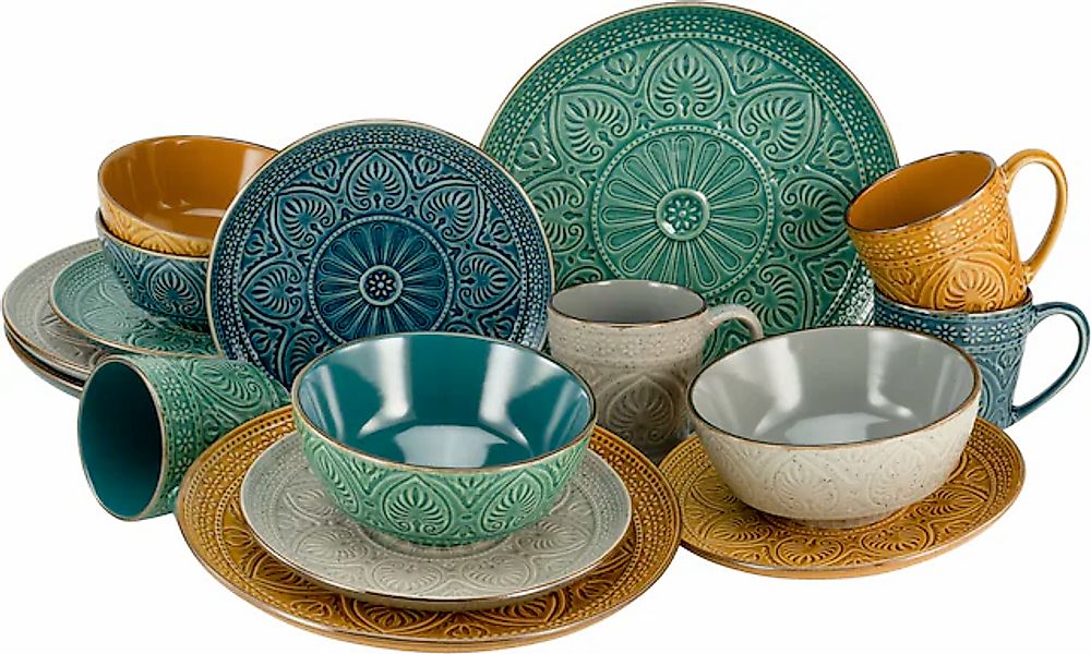 CreaTable Kombiservice »Geschirr-Set Samarkand«, (Set, 16 tlg., Kaffeeservi günstig online kaufen