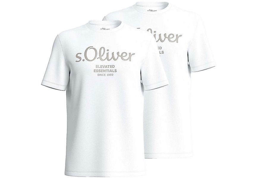 s.Oliver T-Shirt mit Metallic-Logo-Aufdruck im 2er Pack günstig online kaufen