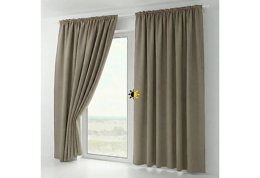 Beautex Verdunkelungsvorhang 2er Set Verdunkelungsgardine mit U-Band, Black günstig online kaufen