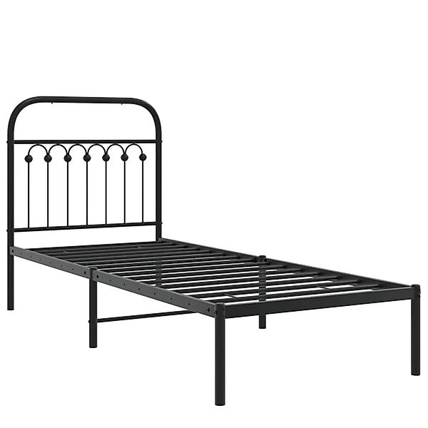 vidaXL Bettgestell mit Kopfteil Metall Schwarz 75x190 cm 376590 günstig online kaufen