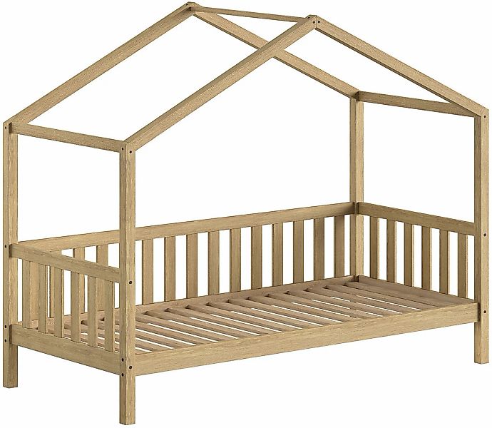 Vipack Hausbett "Dallas aus massiver Eiche, natur geölt in zeitlosem Design günstig online kaufen